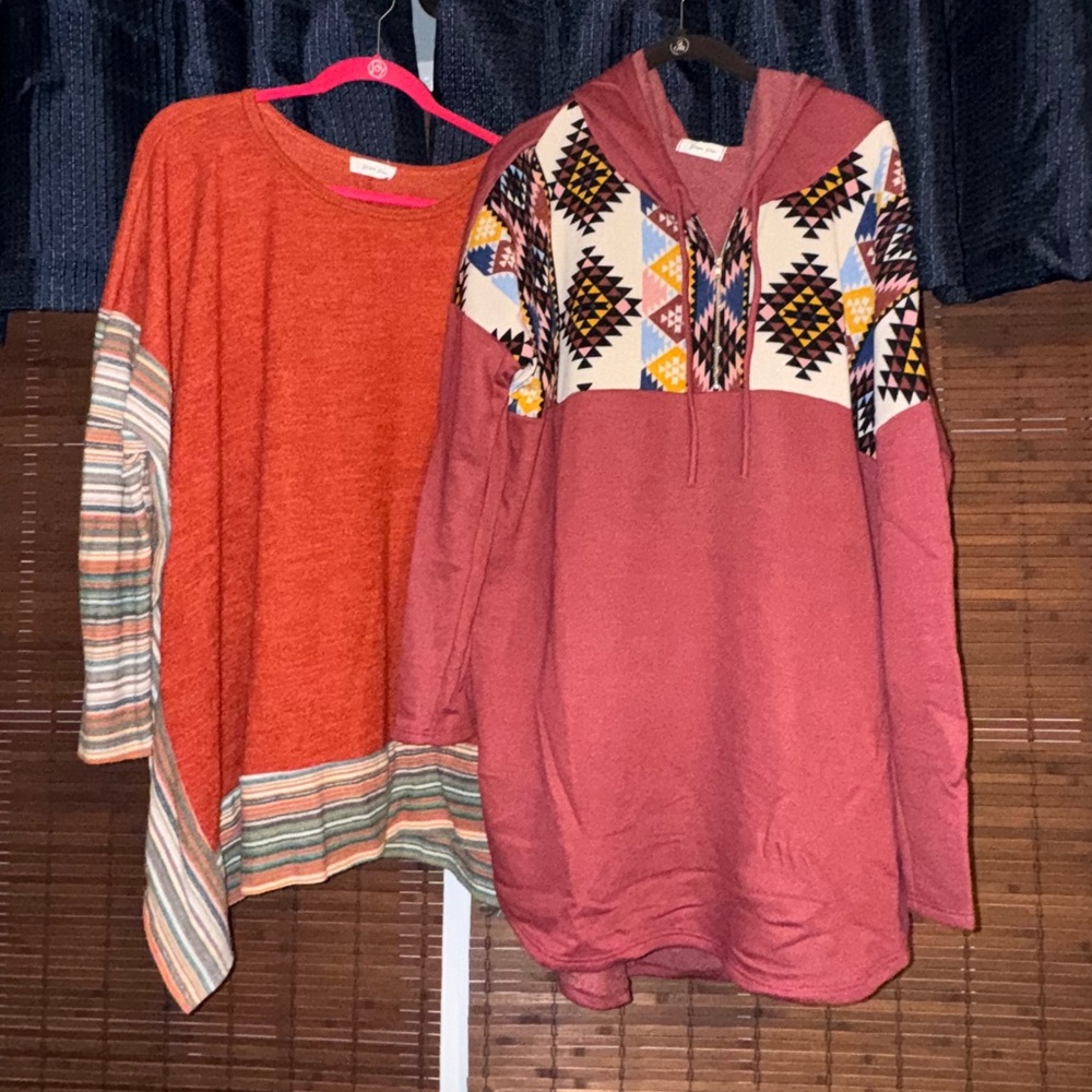 2 Beacon River Shirts, Tunic Length, Size XL